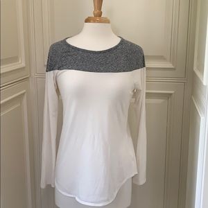 Athleta top grey and white size S